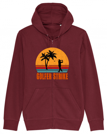 Sunset Golfer Strike Retro Burgundy