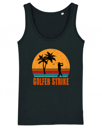 Sunset Golfer Strike Retro Black