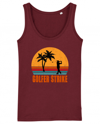 Sunset Golfer Strike Retro Burgundy