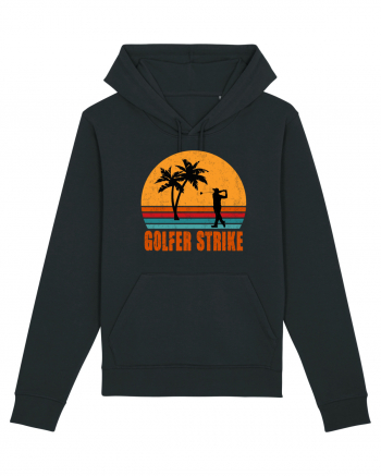 Sunset Golfer Strike Retro Black