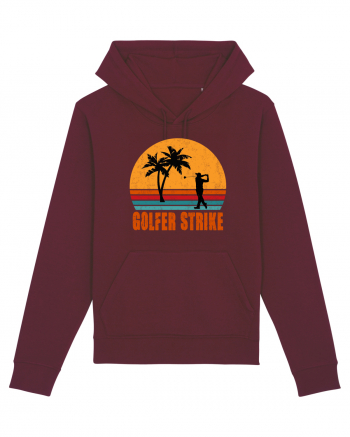 Sunset Golfer Strike Retro Burgundy