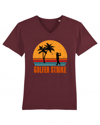 Sunset Golfer Strike Retro Burgundy