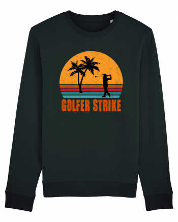 Sunset Golfer Strike Retro Black