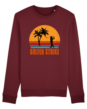 Sunset Golfer Strike Retro Burgundy