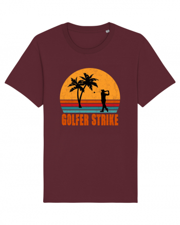 Sunset Golfer Strike Retro Burgundy