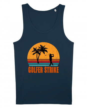 Sunset Golfer Strike Retro Navy