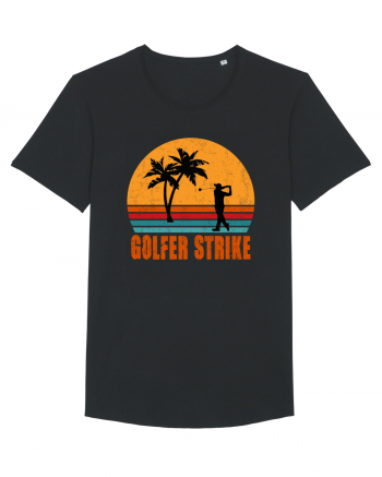 Sunset Golfer Strike Retro Black