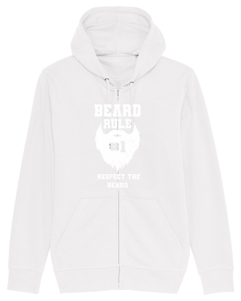 Beard Rule Number One Respect The Beard Retro White
