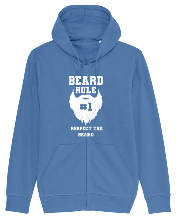 Beard Rule Number One Respect The Beard Retro Bright Blue