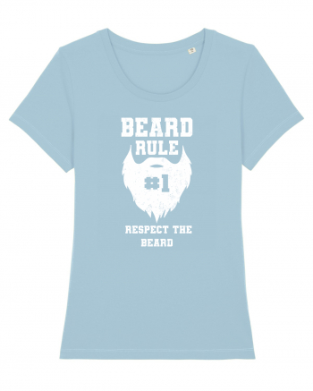 Beard Rule Number One Respect The Beard Retro Sky Blue