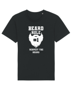 Beard Rule Number One Respect The Beard Retro Tricou mânecă scurtă Unisex Rocker