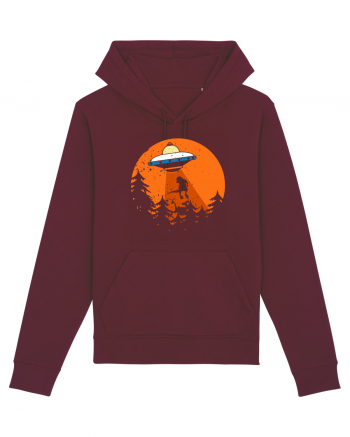 Alien Dinosaur Abduction  Burgundy