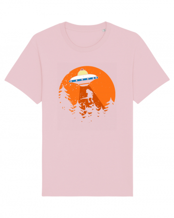 Alien Dinosaur Abduction  Cotton Pink