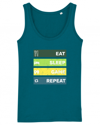 Eat Sleep Game Repeat Retro Ocean Depth