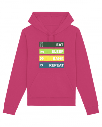 Eat Sleep Game Repeat Retro Raspberry