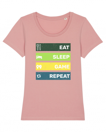 Eat Sleep Game Repeat Retro Canyon Pink