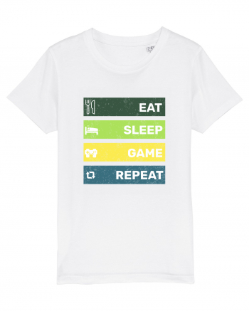 Eat Sleep Game Repeat Retro White