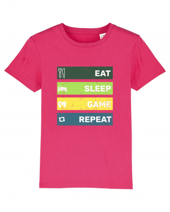 Eat Sleep Game Repeat Retro Raspberry