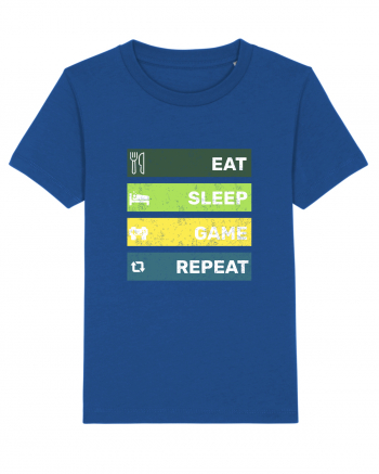 Eat Sleep Game Repeat Retro Majorelle Blue