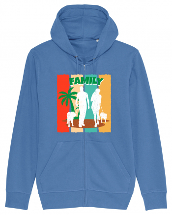 Family Summer Happy Dog Bright Blue