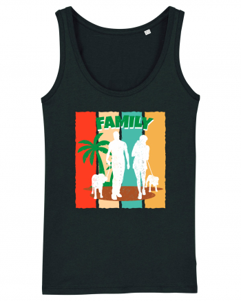 Family Summer Happy Dog Black