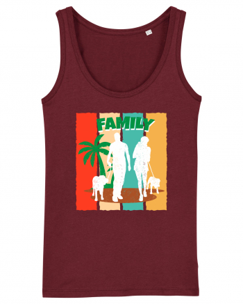 Family Summer Happy Dog Burgundy