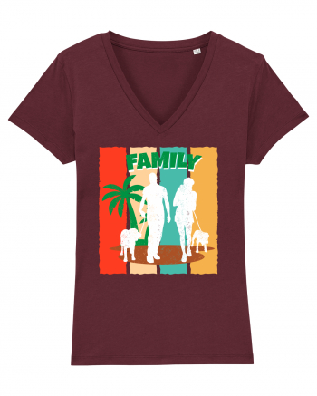 Family Summer Happy Dog Burgundy