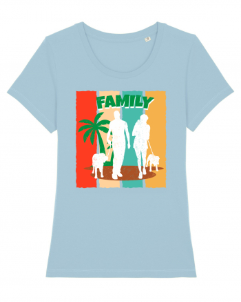 Family Summer Happy Dog Sky Blue