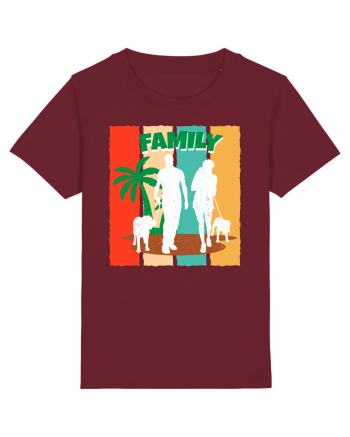 Family Summer Happy Dog Burgundy