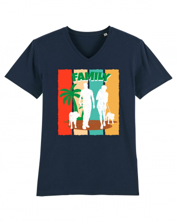 Family Summer Happy Dog French Navy