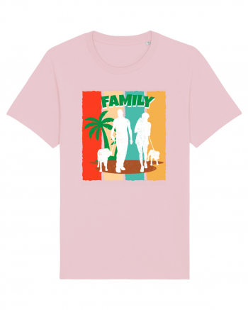 Family Summer Happy Dog Cotton Pink