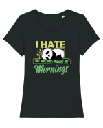 I Hate Mornings Tricou mânecă scurtă guler larg fitted Damă Expresser