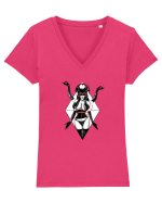 Demonita  Tricou mânecă scurtă guler V Damă Evoker