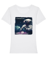 astronaut dj Tricou mânecă scurtă guler larg fitted Damă Expresser