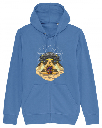 Alien Abduction Egyptian Pyramids  Bright Blue