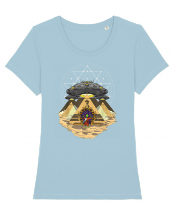 Alien Abduction Egyptian Pyramids  Sky Blue