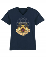 Alien Abduction Egyptian Pyramids  Tricou mânecă scurtă guler V Bărbat Presenter