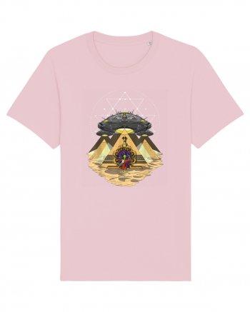 Alien Abduction Egyptian Pyramids  Cotton Pink