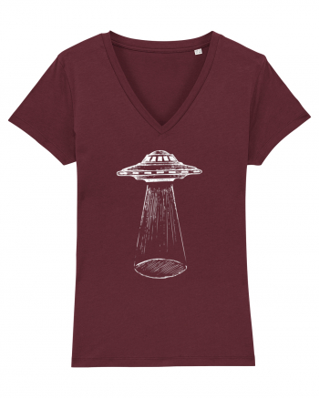 Alien Abduction Flying Saucer Burgundy