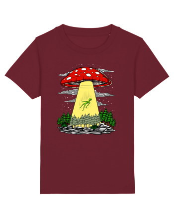 Alien Abduction Magic Mushroom Psychedelic Burgundy