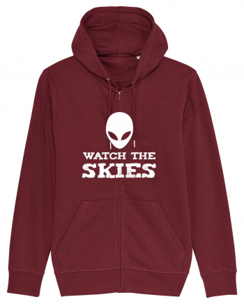 Alien Watch The Skies Burgundy