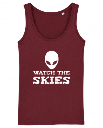 Alien Watch The Skies Burgundy