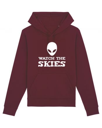 Alien Watch The Skies Burgundy