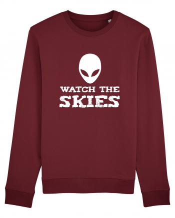 Alien Watch The Skies Burgundy