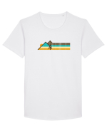 Munți în Stil Retro Tricou mânecă scurtă guler larg Bărbat Skater