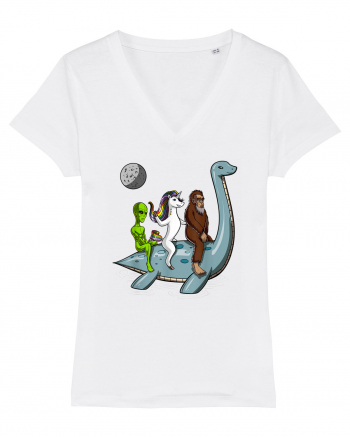 Alien Bigfoot Unicorn Riding Loch Ness Monster Cryptozoology White