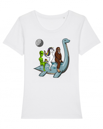 Alien Bigfoot Unicorn Riding Loch Ness Monster Cryptozoology White