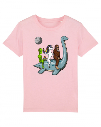 Alien Bigfoot Unicorn Riding Loch Ness Monster Cryptozoology Cotton Pink