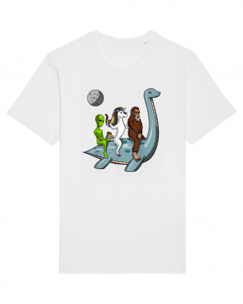 Alien Bigfoot Unicorn Riding Loch Ness Monster Cryptozoology White