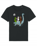 Alien Bigfoot Unicorn Riding Loch Ness Monster Cryptozoology Tricou mânecă scurtă Unisex Rocker